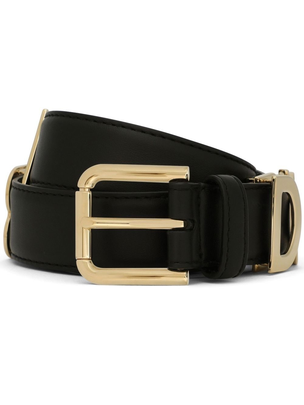 KIM DOLCE&GABBANA logo-plaque detail belt - 1