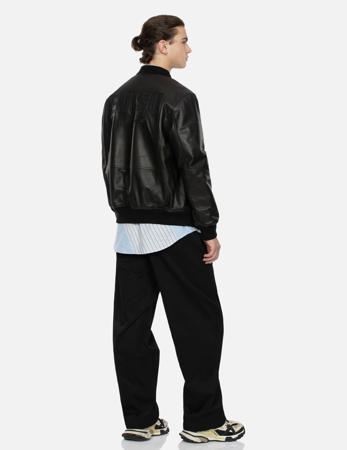 Logo Appliquéd Leather Bomber Jacket - 3
