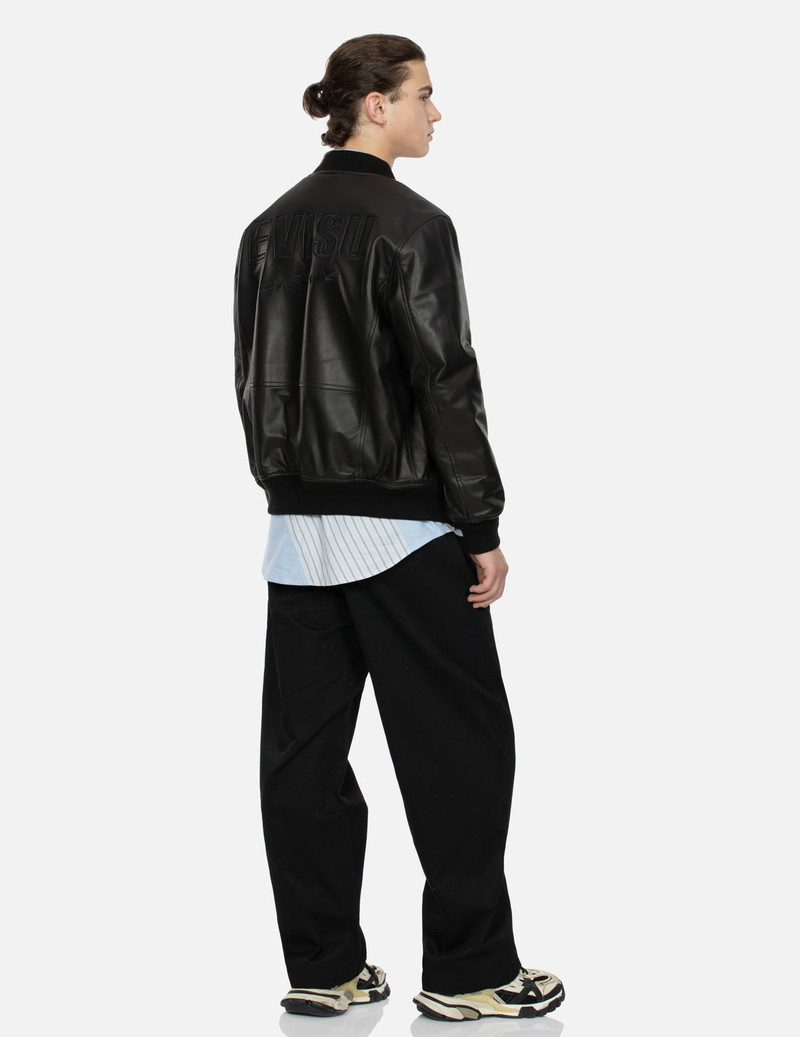 Logo Appliquéd Leather Bomber Jacket 3
