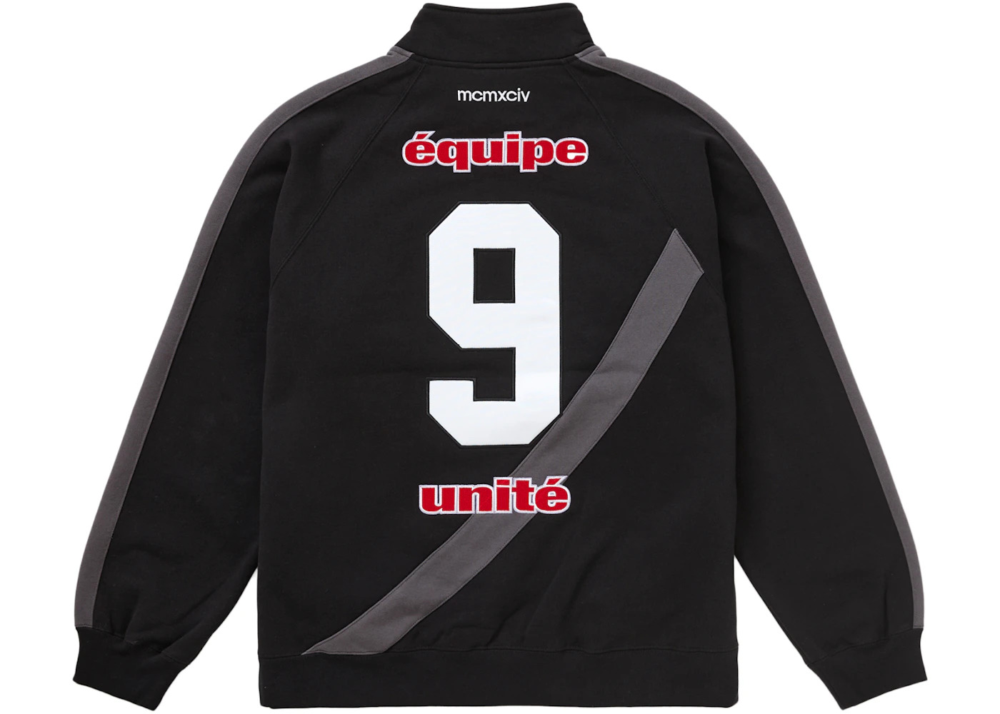 Supreme Equipe Half Zip Sweatshirt Black - 2