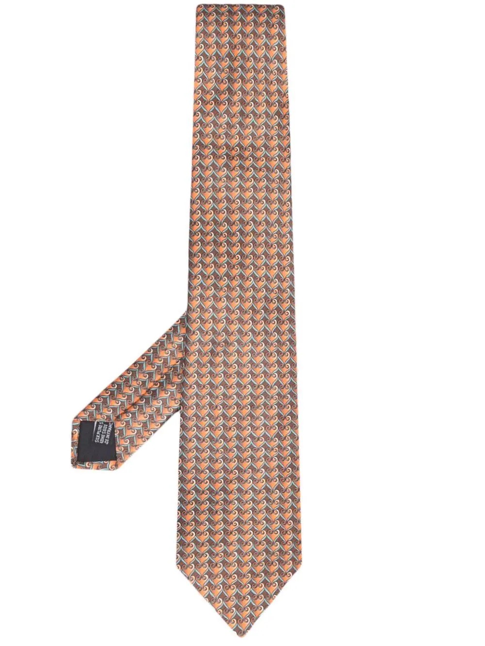 patterned silk tie - 1