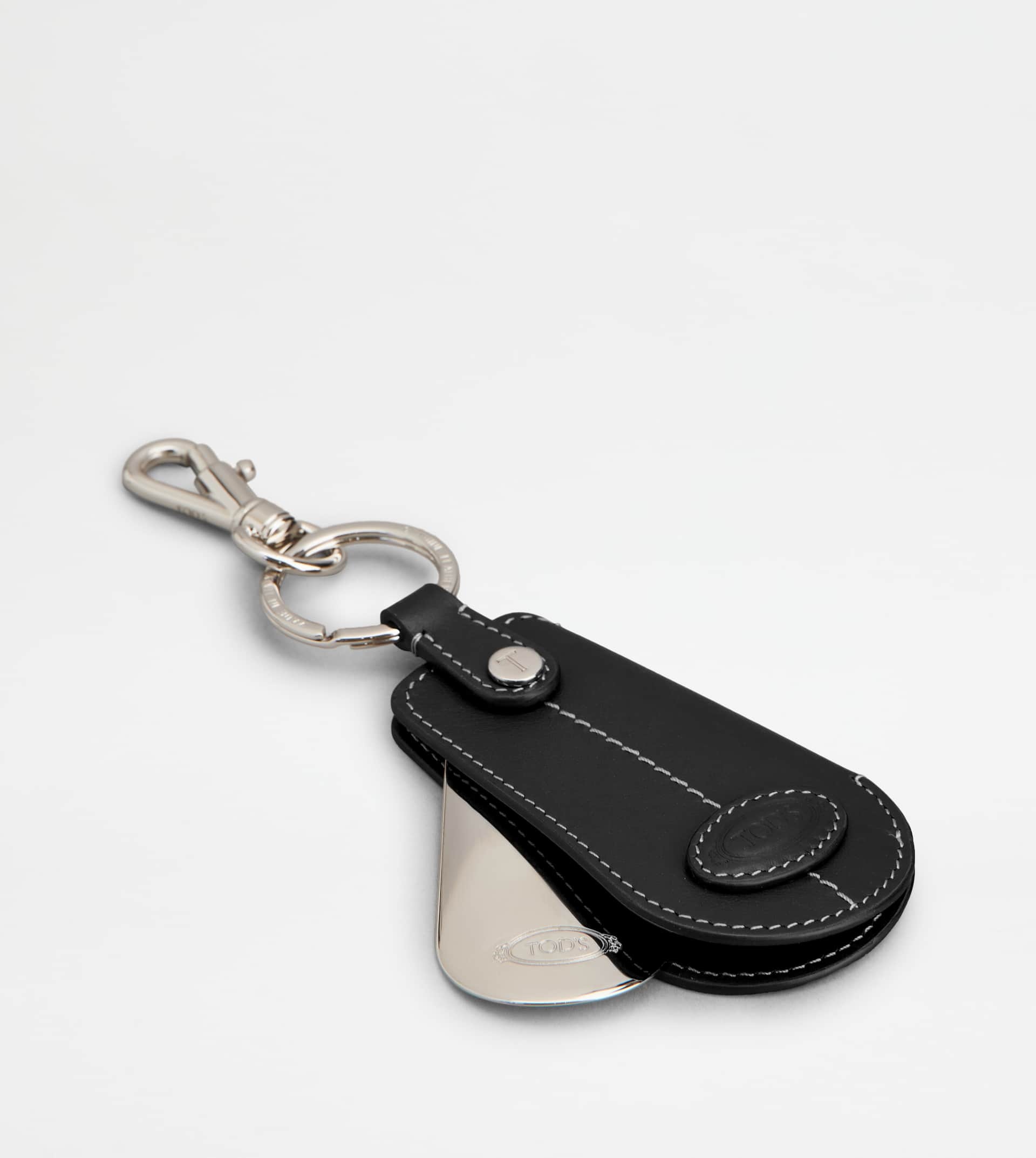 KEY HOLDER IN LEATHER WITH SHOEHORN - BLACK - 2