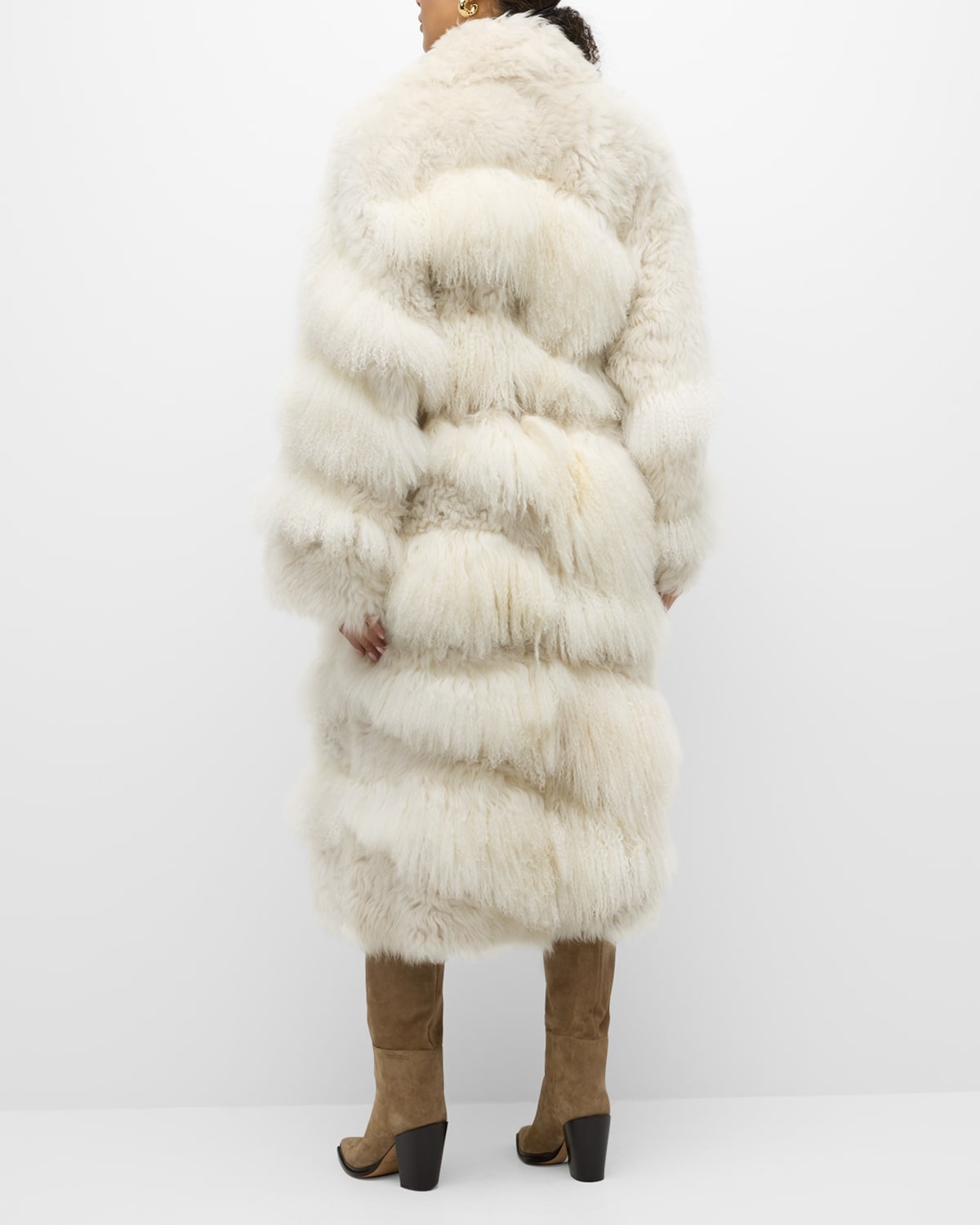 Emrys Oversized Lamb Shearling Cocoon Coat - 4