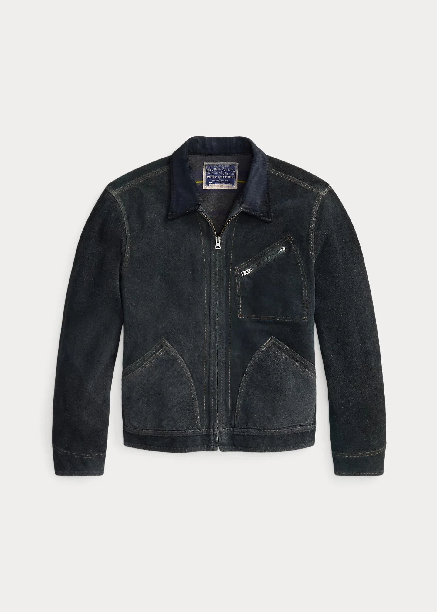 Indigo Roughout Suede Jacket - 1