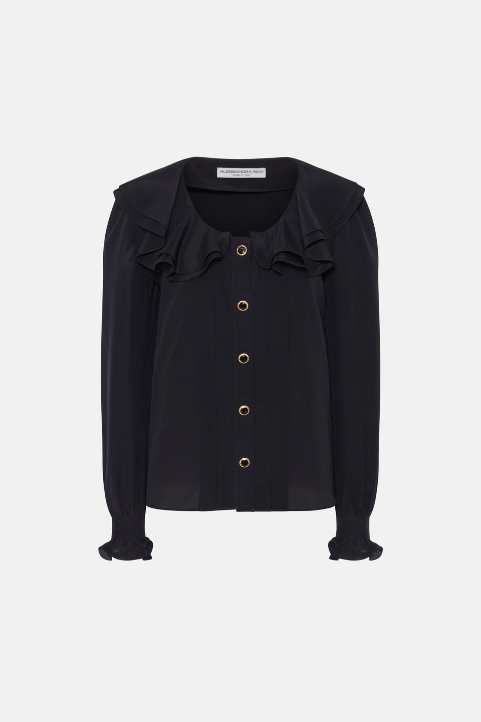 SILK BLOUSE WITH VOLANT COLLAR - 1