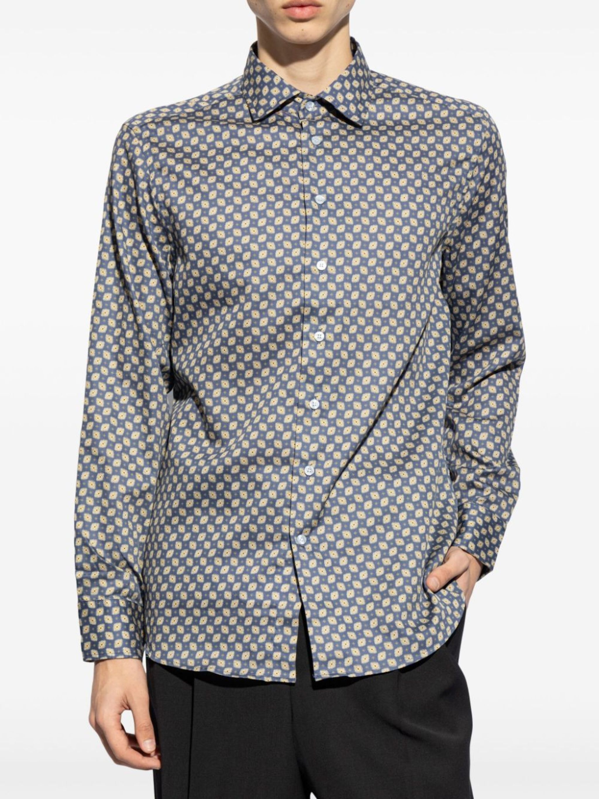 abstract-pattern cotton shirt - 3