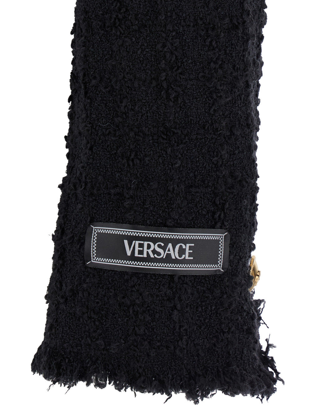Versace Women Black Crop Jacket With Jewel Buttons In Tweed Woman - 3