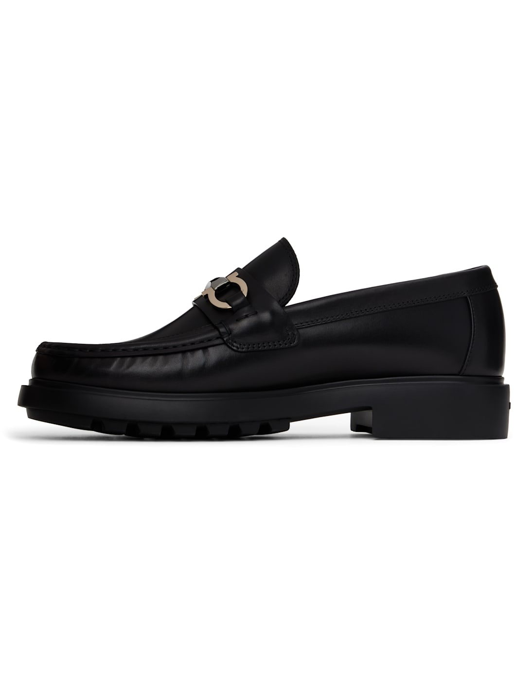 Black Gancini Ornament Loafers - 3