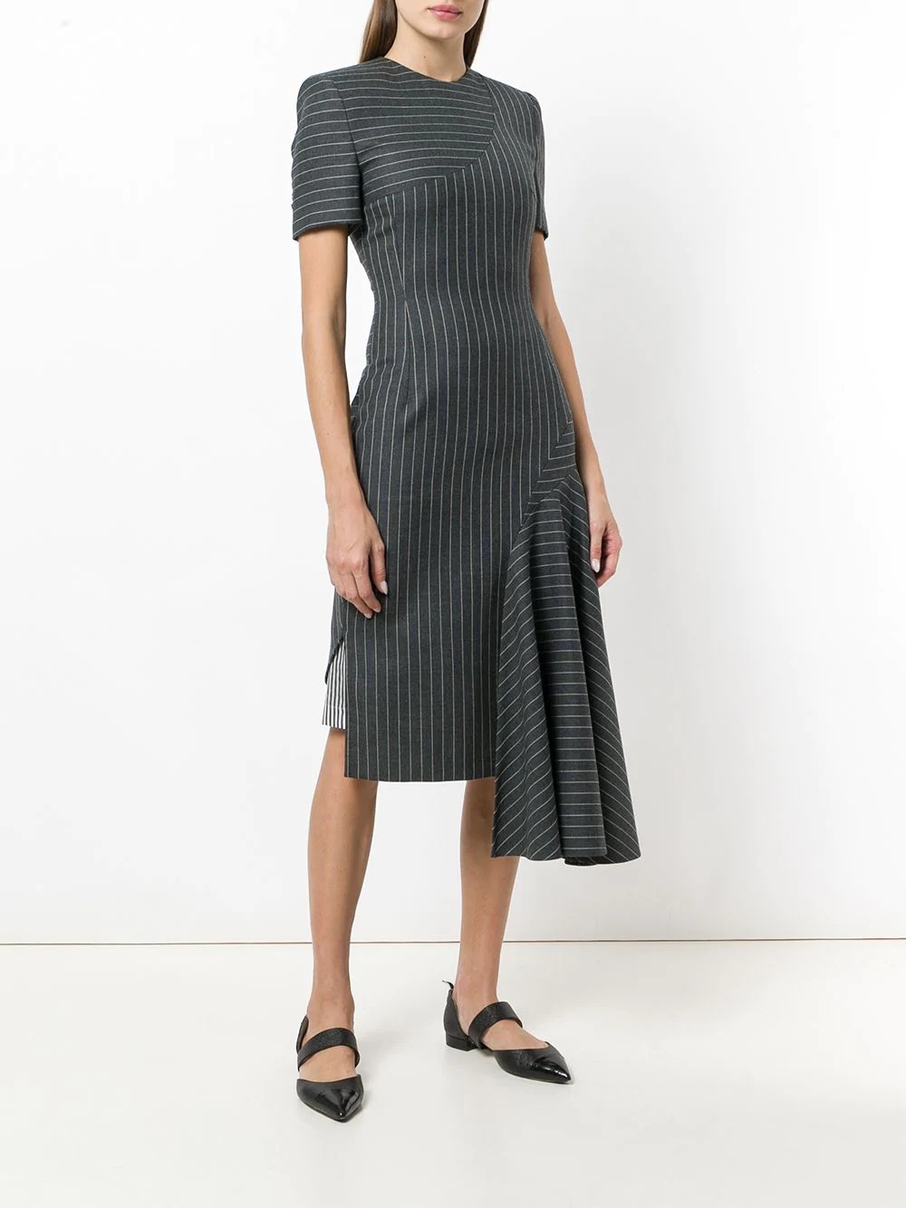 Chalk Stripe Pencil Dress - 3