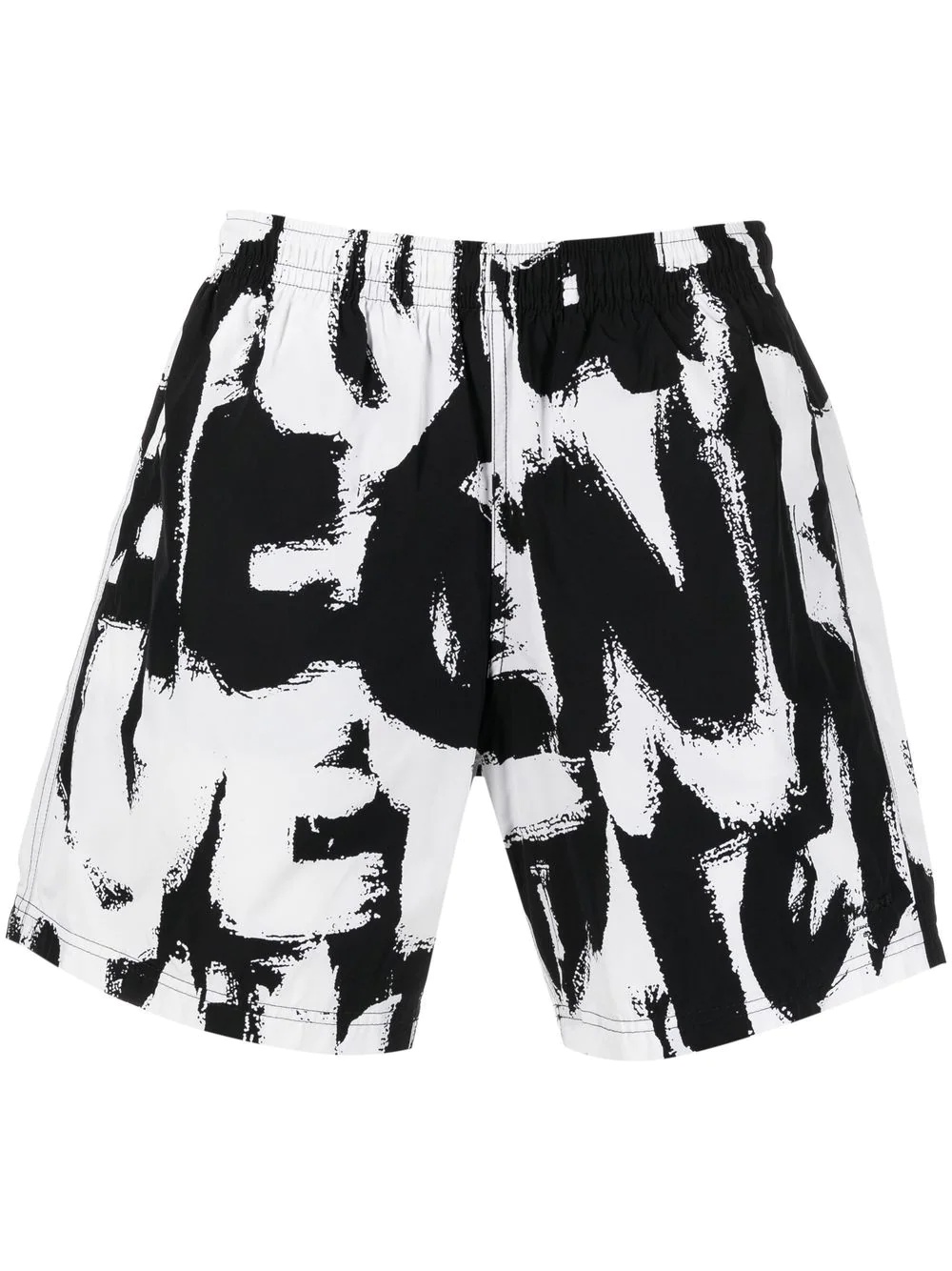 two-tone logo-print swim shorts - 1