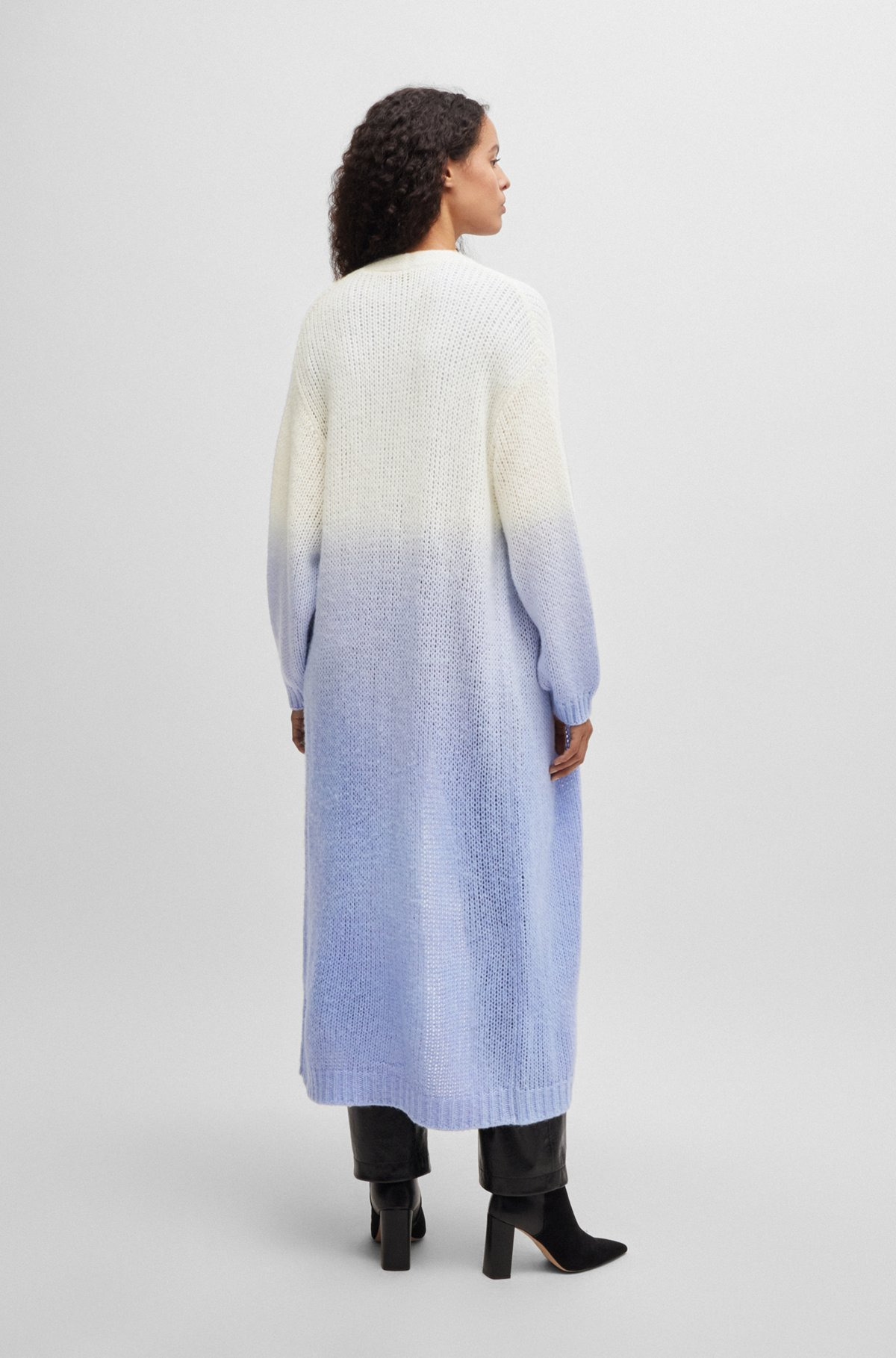 LONG-LENGTH DIP-DYE CARDIGAN WITH WOOL AND ALPACA - 4