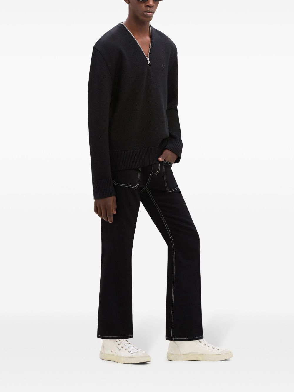 zip-detailing wool sweater - 4