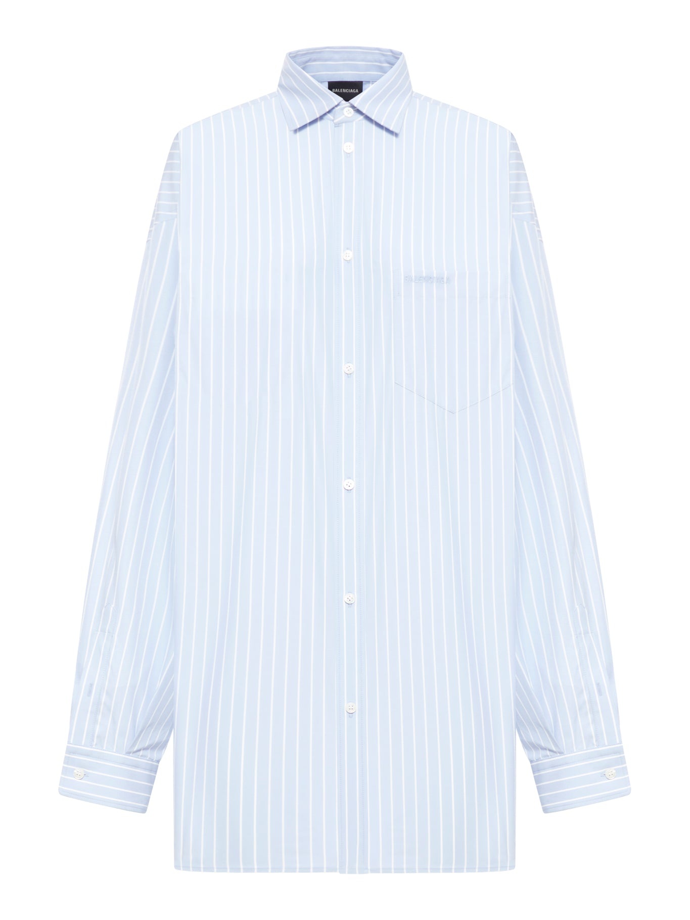 ASYMMETRIC SHIRT COTTON STRIPE POPLIN - 1