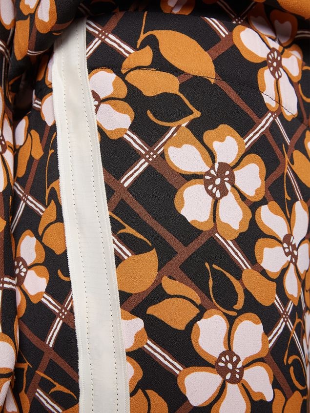FLOWER GRID VISCOSE SABLÉ PYJAMA TROUSERS - 4