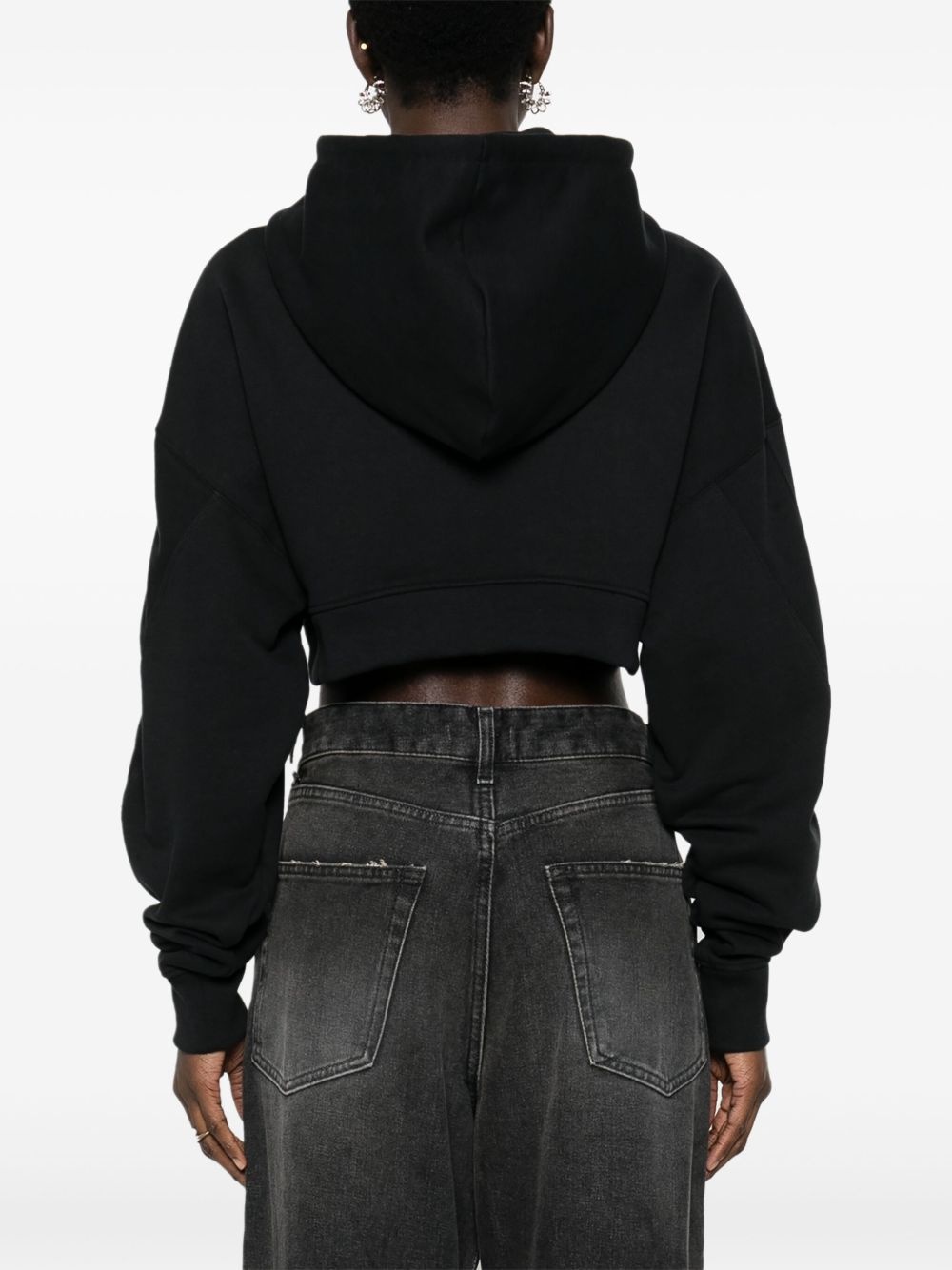 logo-appliqué cropped hoodie - 4