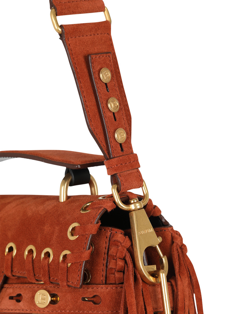 Balmain x Netflix -Fringed  suede B-Buzz 23 bag 8