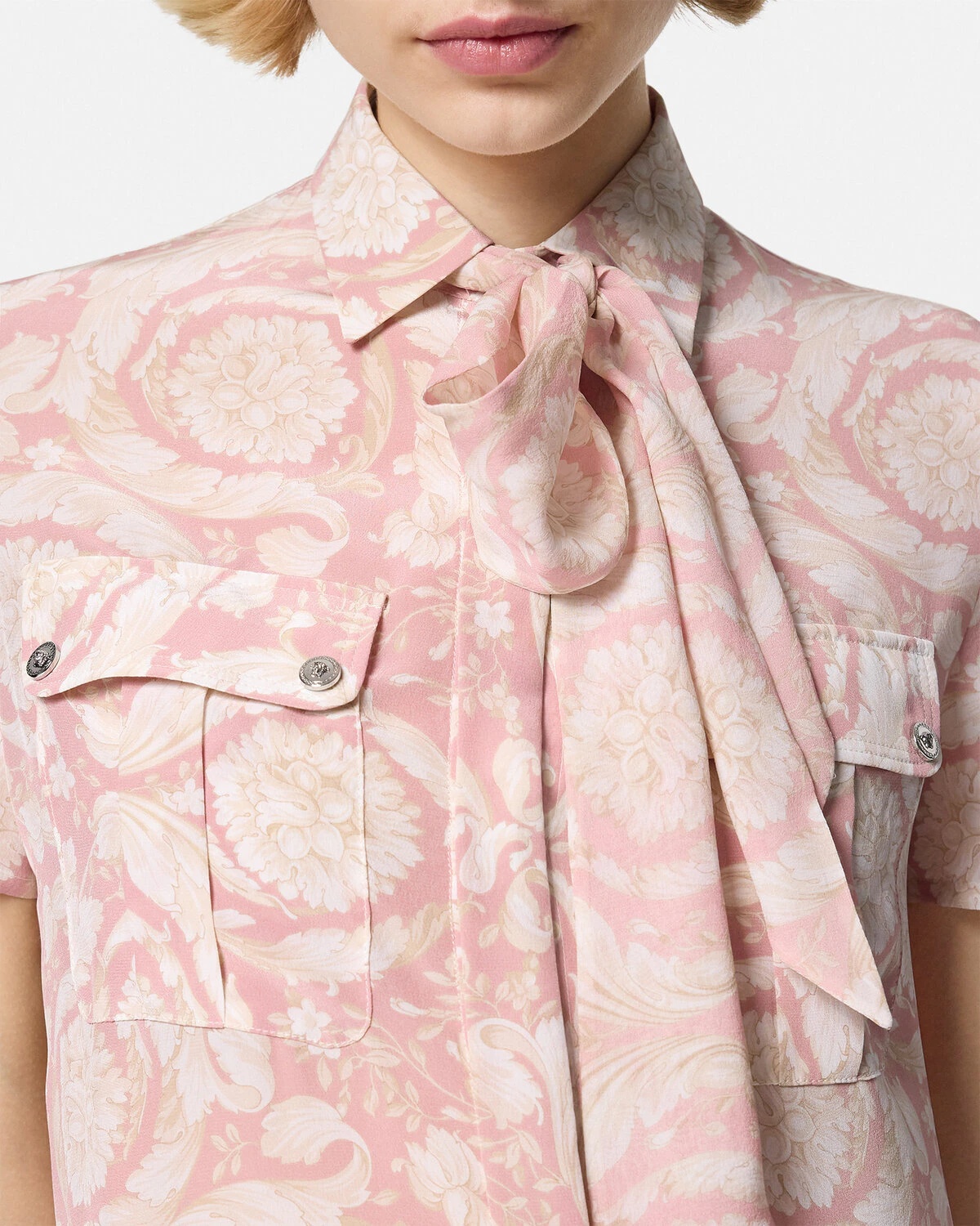 Barocco Lavallière Silk Crêpe Mini Dress - 3