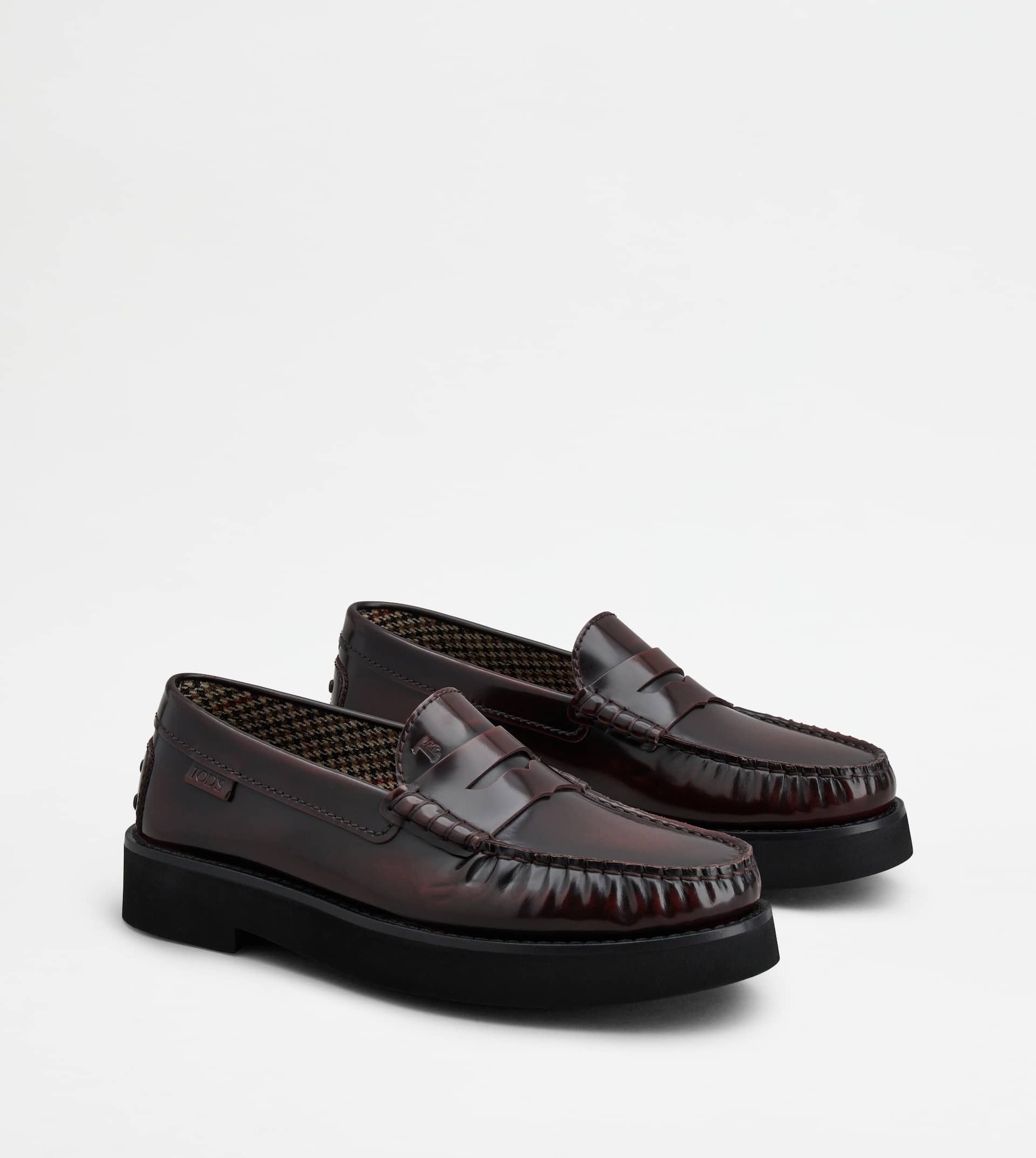 LOAFER IN LEATHER - BURGUNDY - 3