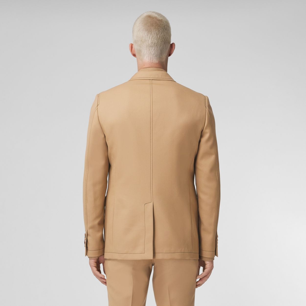 Topstitched Wool Tailored Jacket - 4