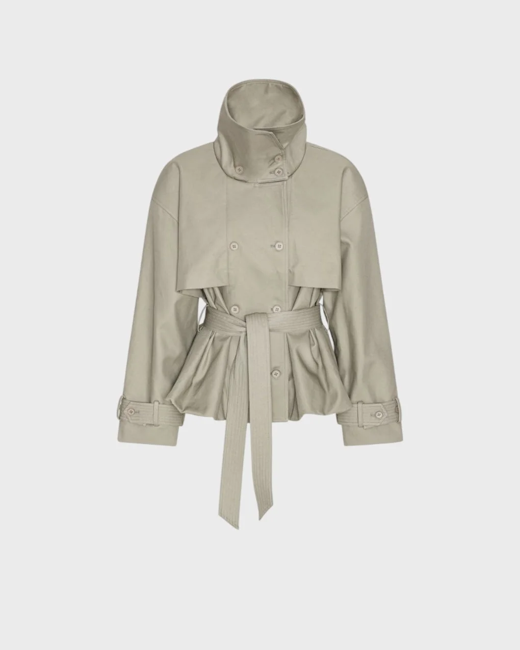 Jacket Short Trench Coat Grey - 1