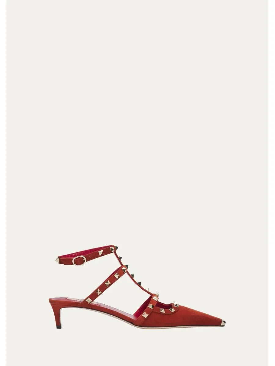 40mm Rockstud Suede Pumps - 1