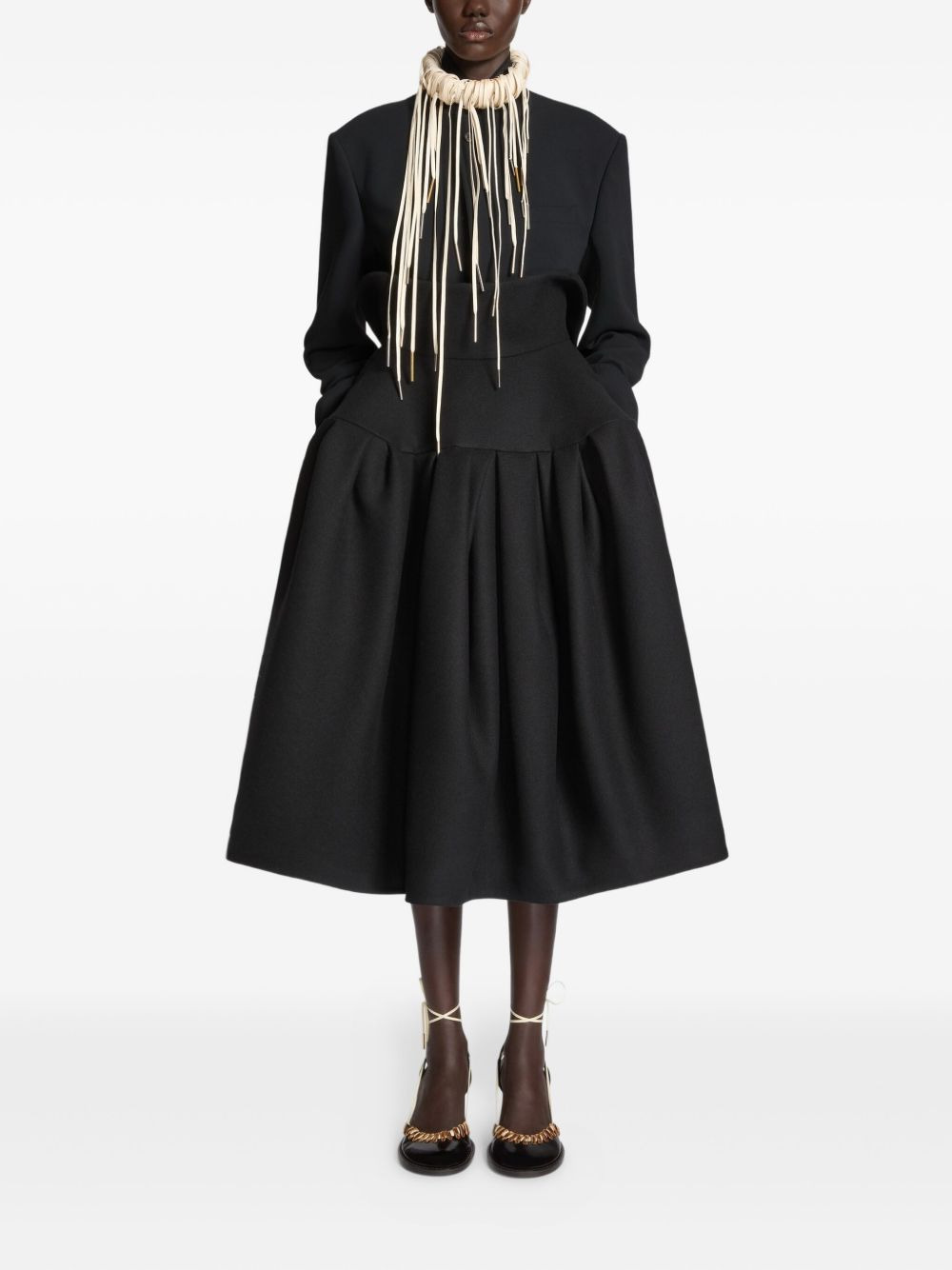 high-waisted puffball midi skirt - 2