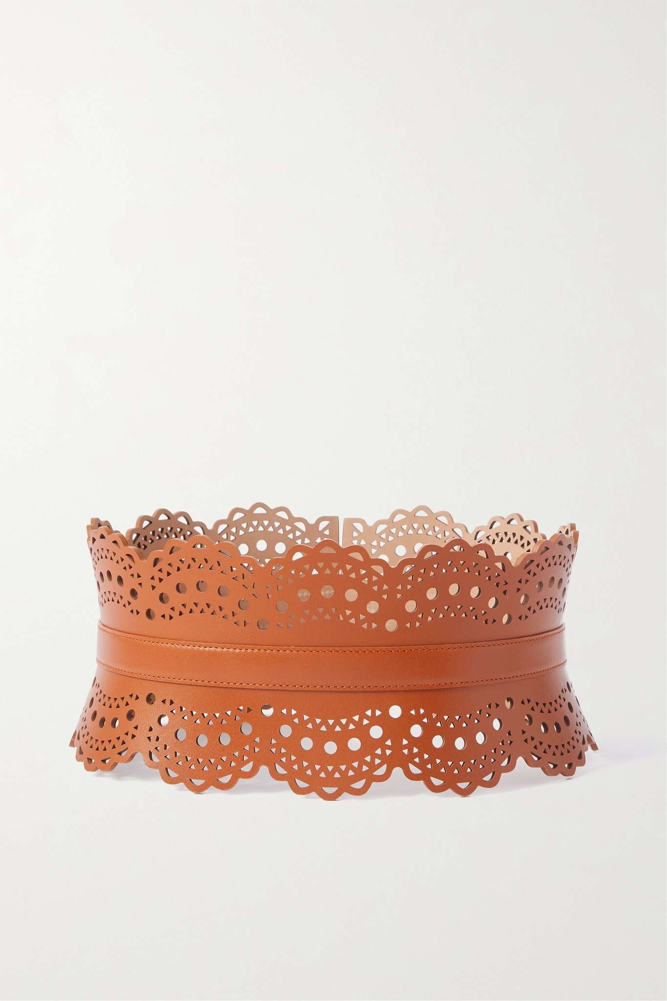 ALAÏA Laser-cut leather waist belt