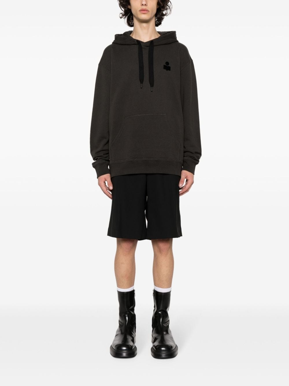 logo-appliquÃ© drawstring hoodie - 2