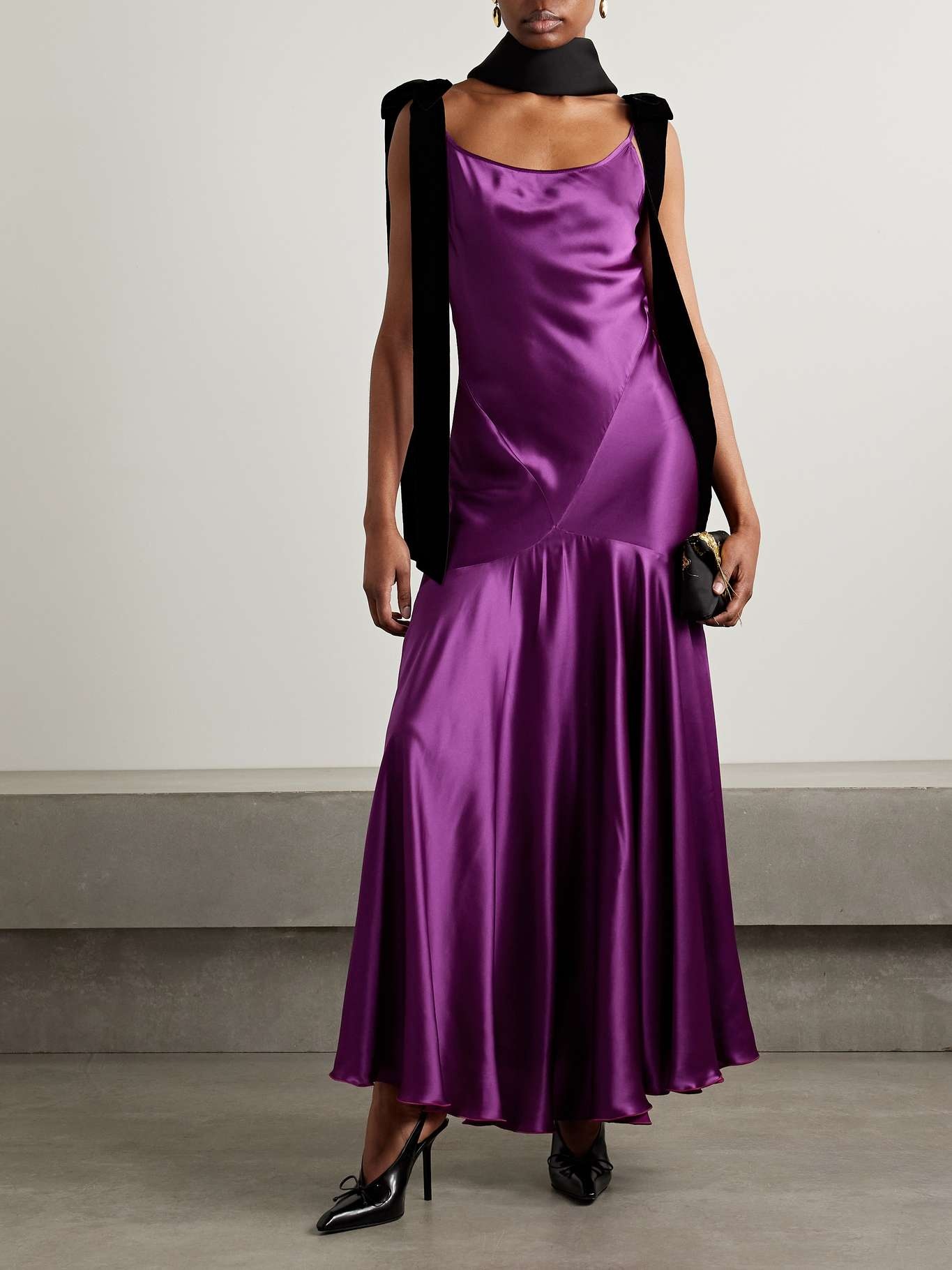 NINA RICCI◆ニナリッチ BIAIS LONG DRESS サテン マキシ ワンピ Women's Biais long dress | NINA RICCI | 24S