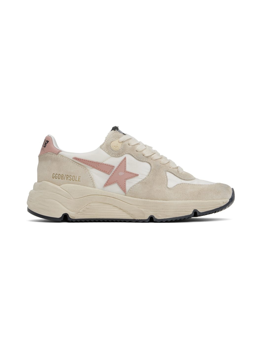 Beige & Off-White Running Sole Sneakers - 1