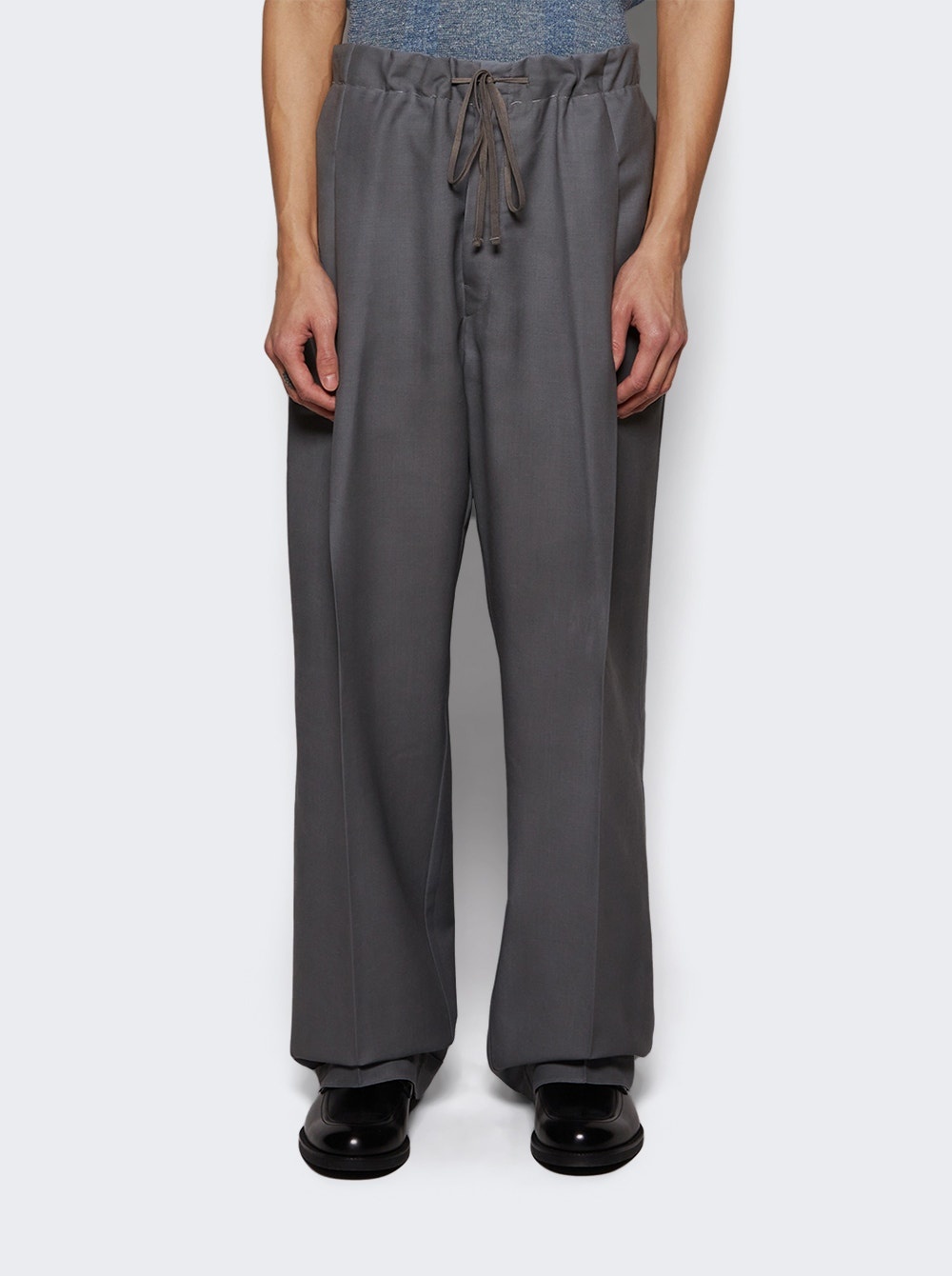 Mohair Wool Trousers Medium Grey - 3