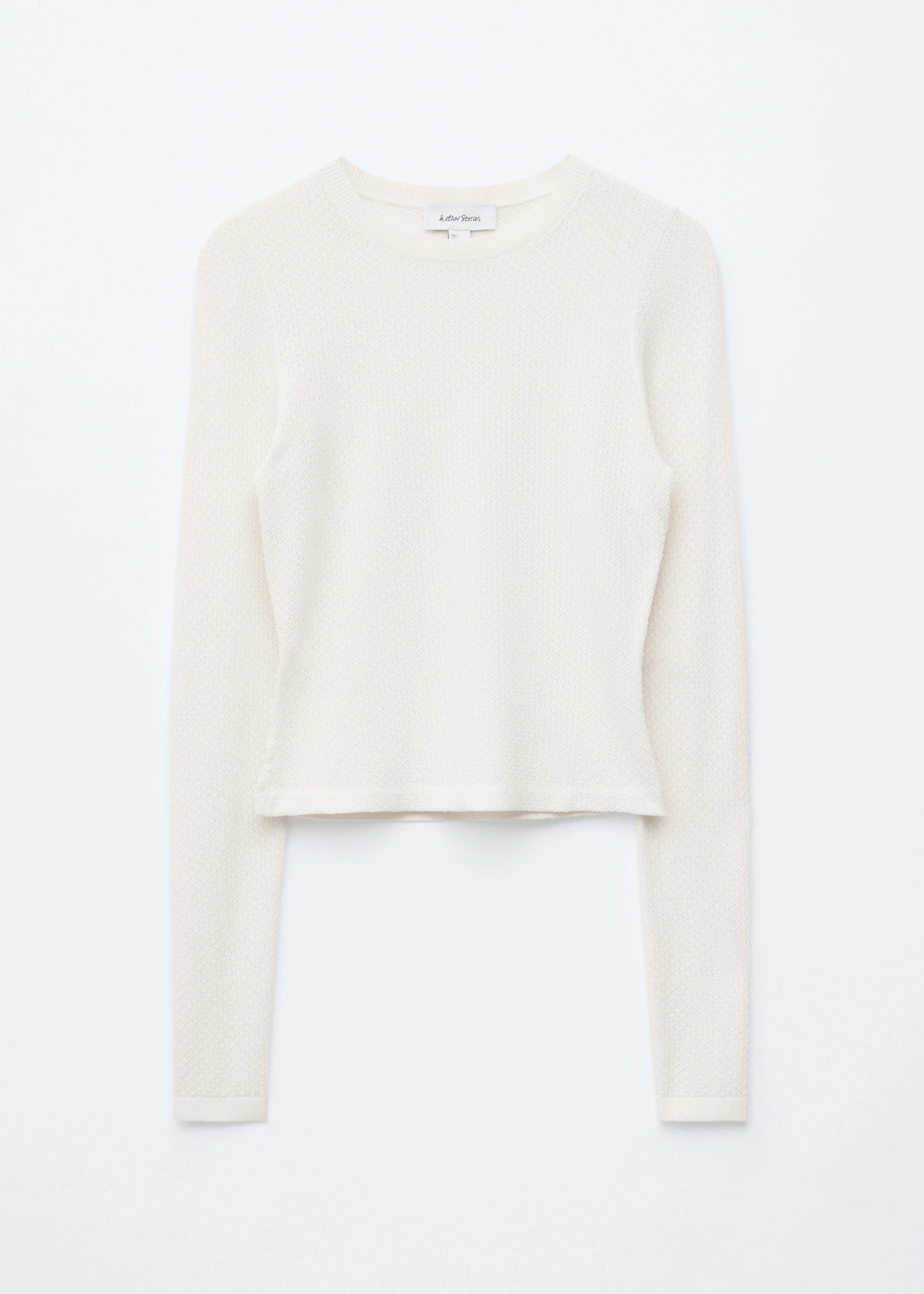 Long-Sleeve Pointelle-Knit Top - 1