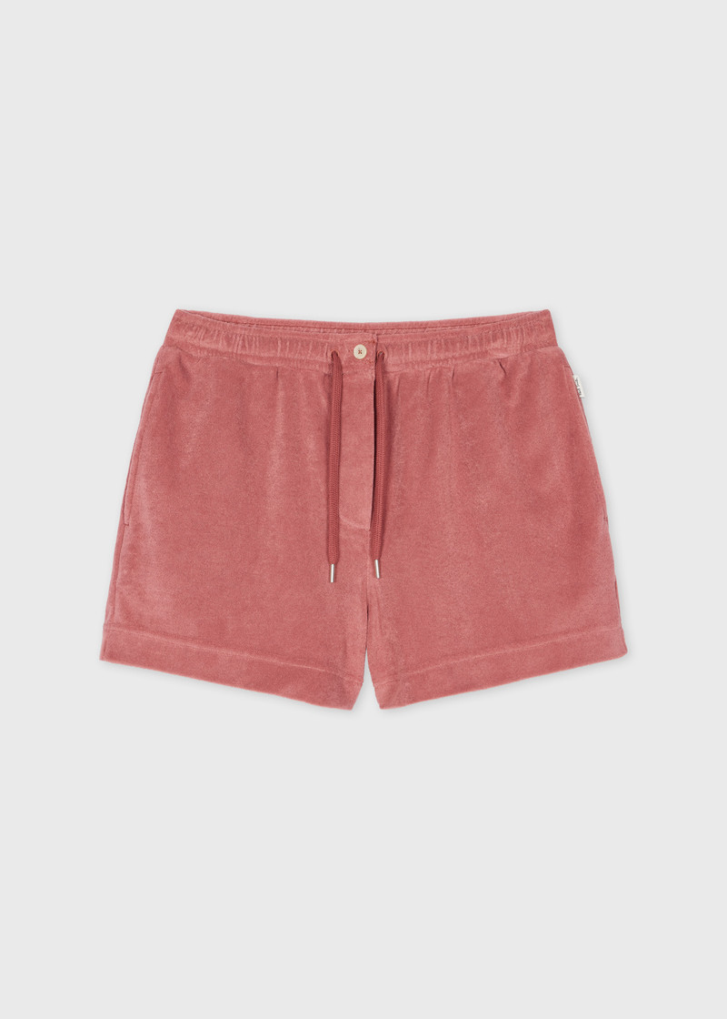 Women's Pink Towelling Shorts - 1