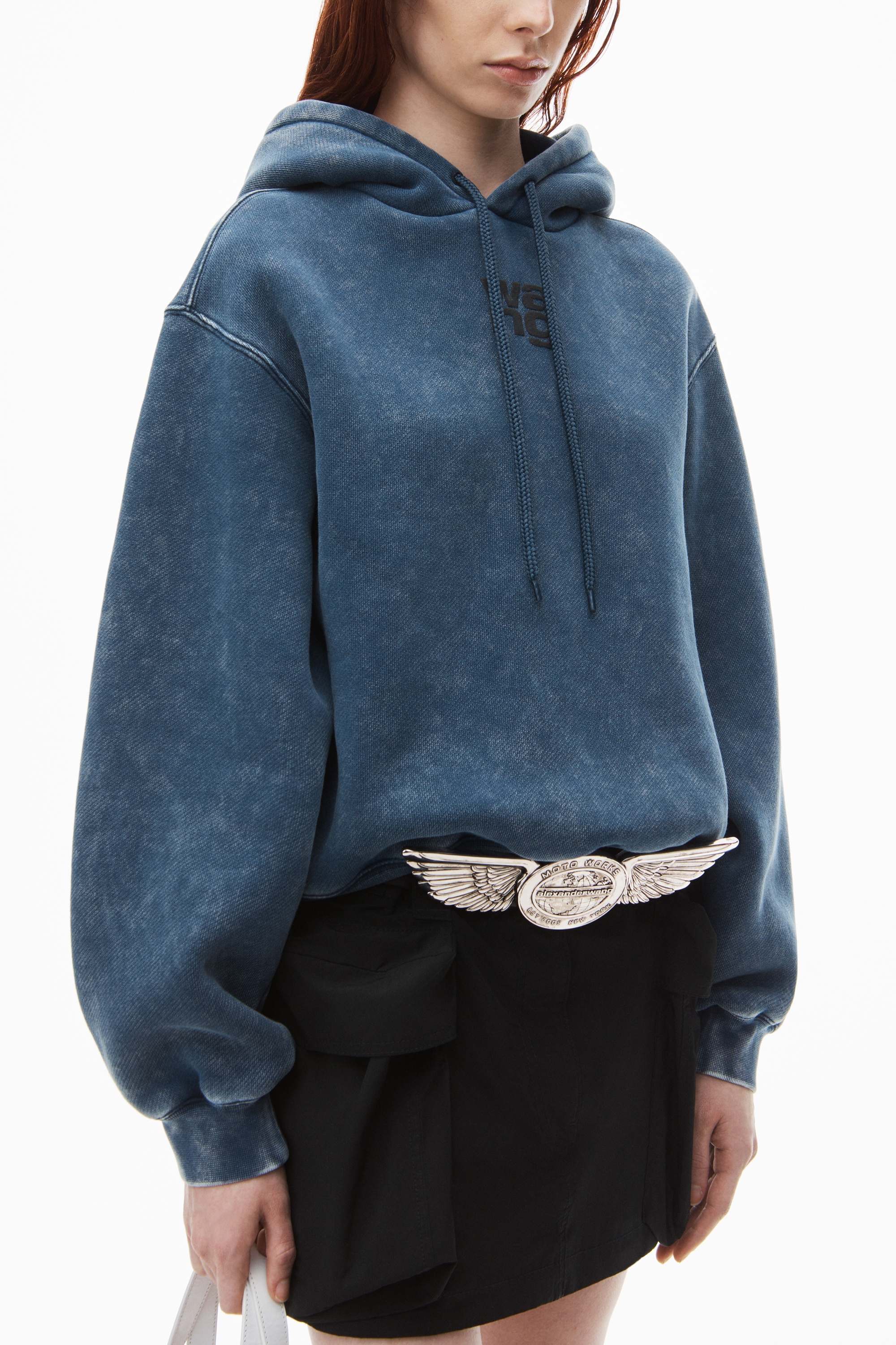 トップス ALEXANDER WANG ESSENTIAL TERRY HOODIE Alexander Wang Essential Logo Terry Hoodie | REVERSIBLE