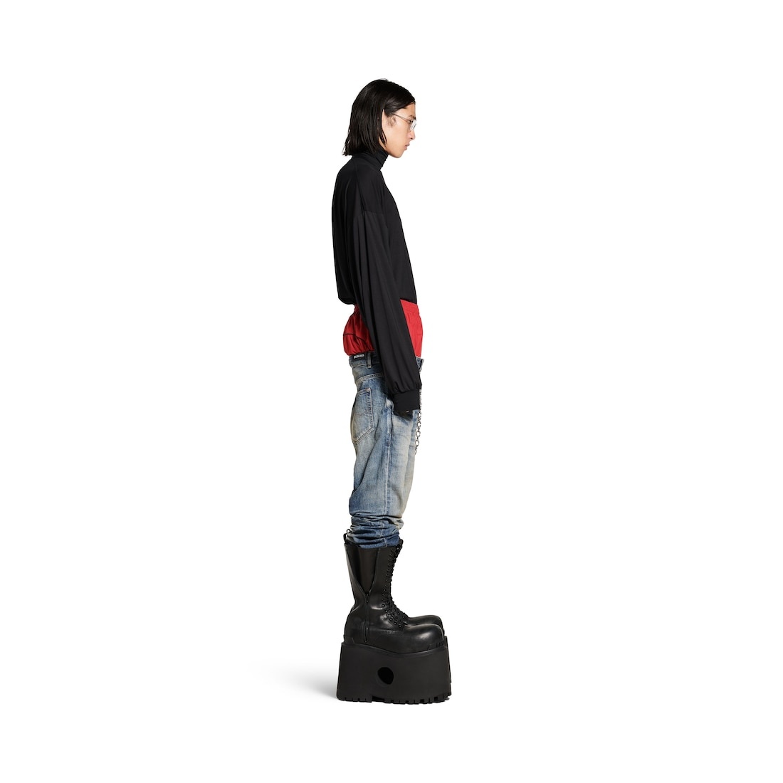 Men's Layered Jeans in Black - 3