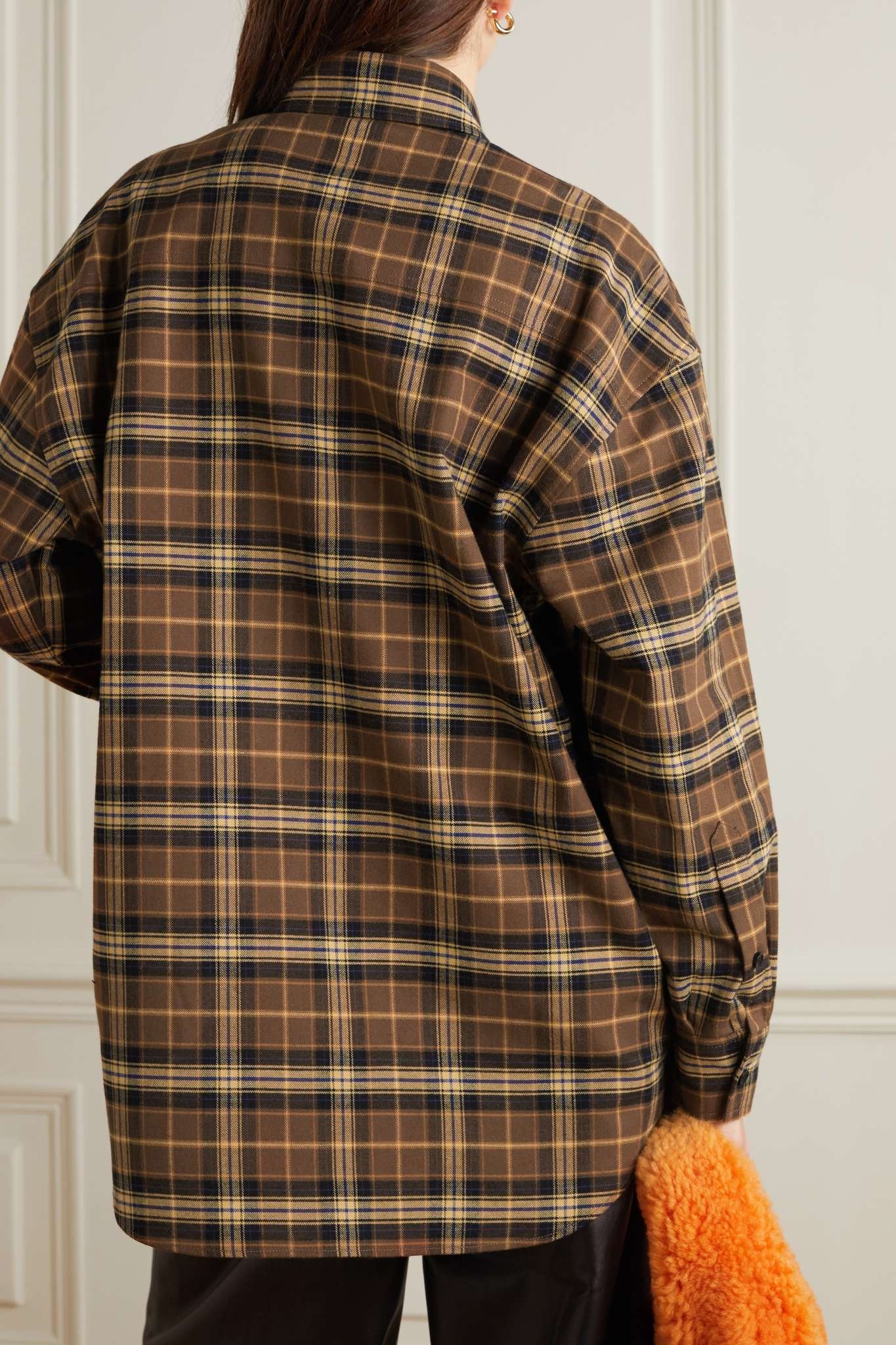 Oversized checked cotton-flannel shirt - 3