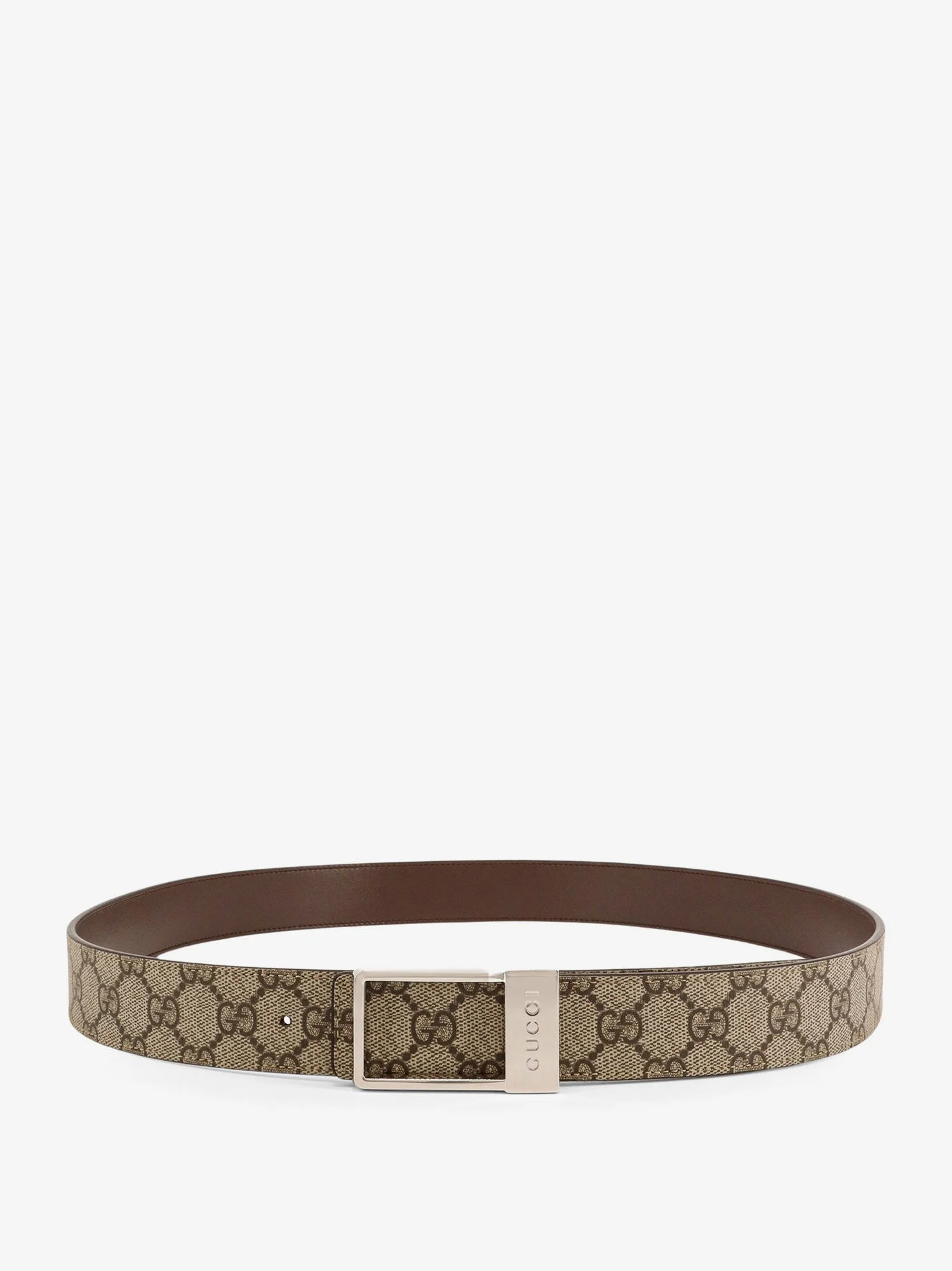Gucci New Frame Gg Supreme Fabric And Leather Belt - 1