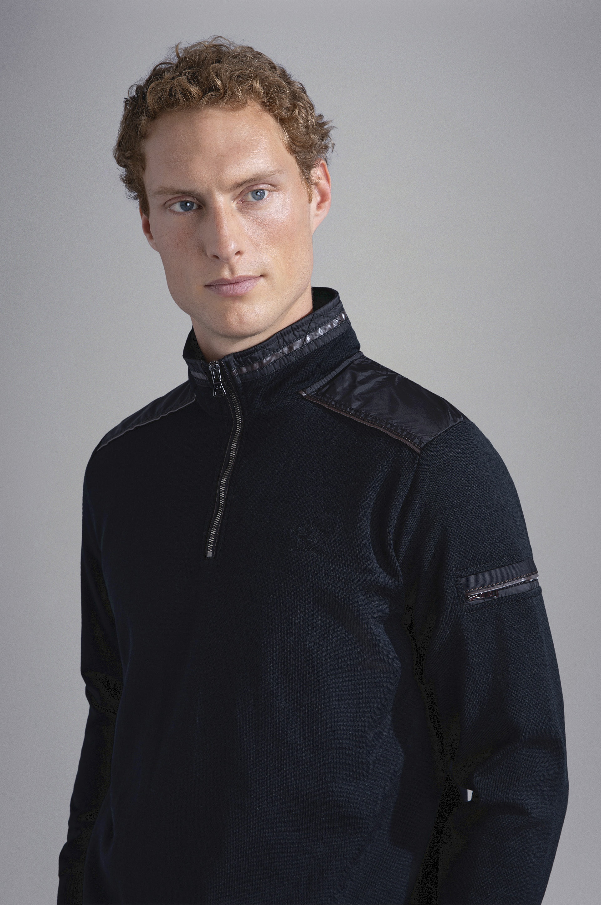 MERINO WOOL SWEATER WITH NYLON DETAILS - 4
