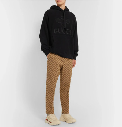 GUCCI Logo-Embroidered Loopback Cotton-Jersey Hoodie outlook