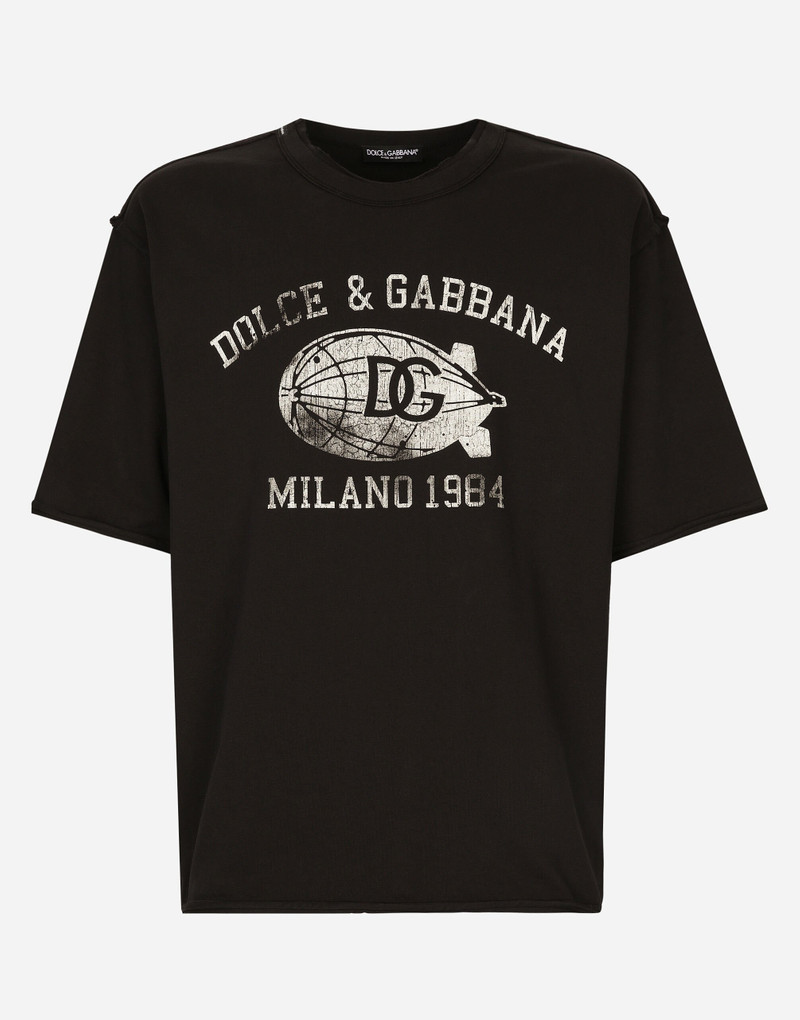 Cotton T-shirt with logo print 1