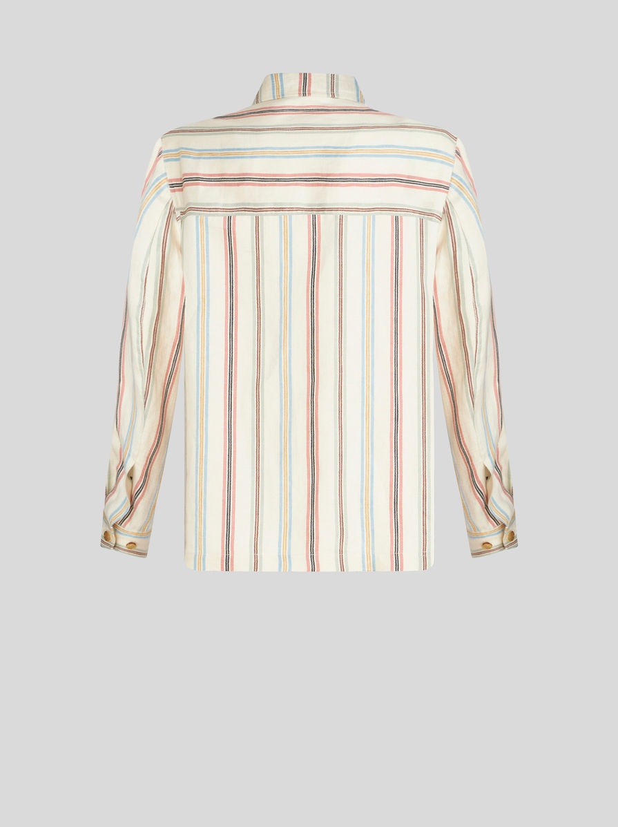 STRIPED LINEN OVERSHIRT - 6