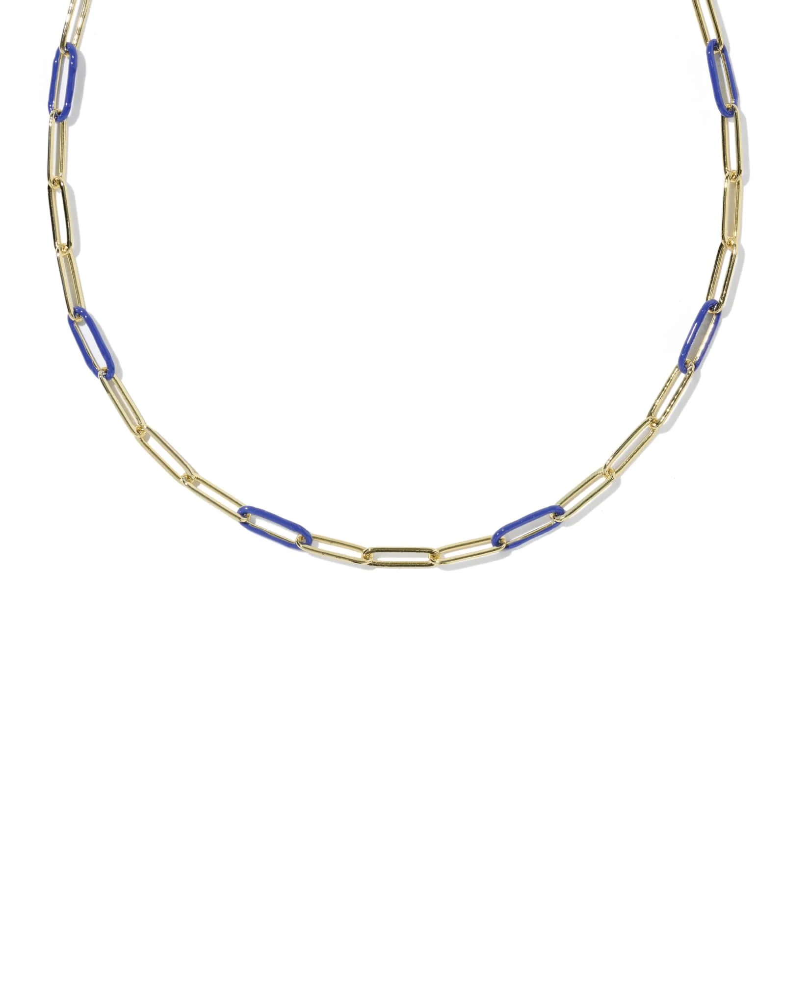 Courtney Gold Enamel Link and Chain Necklace - 1