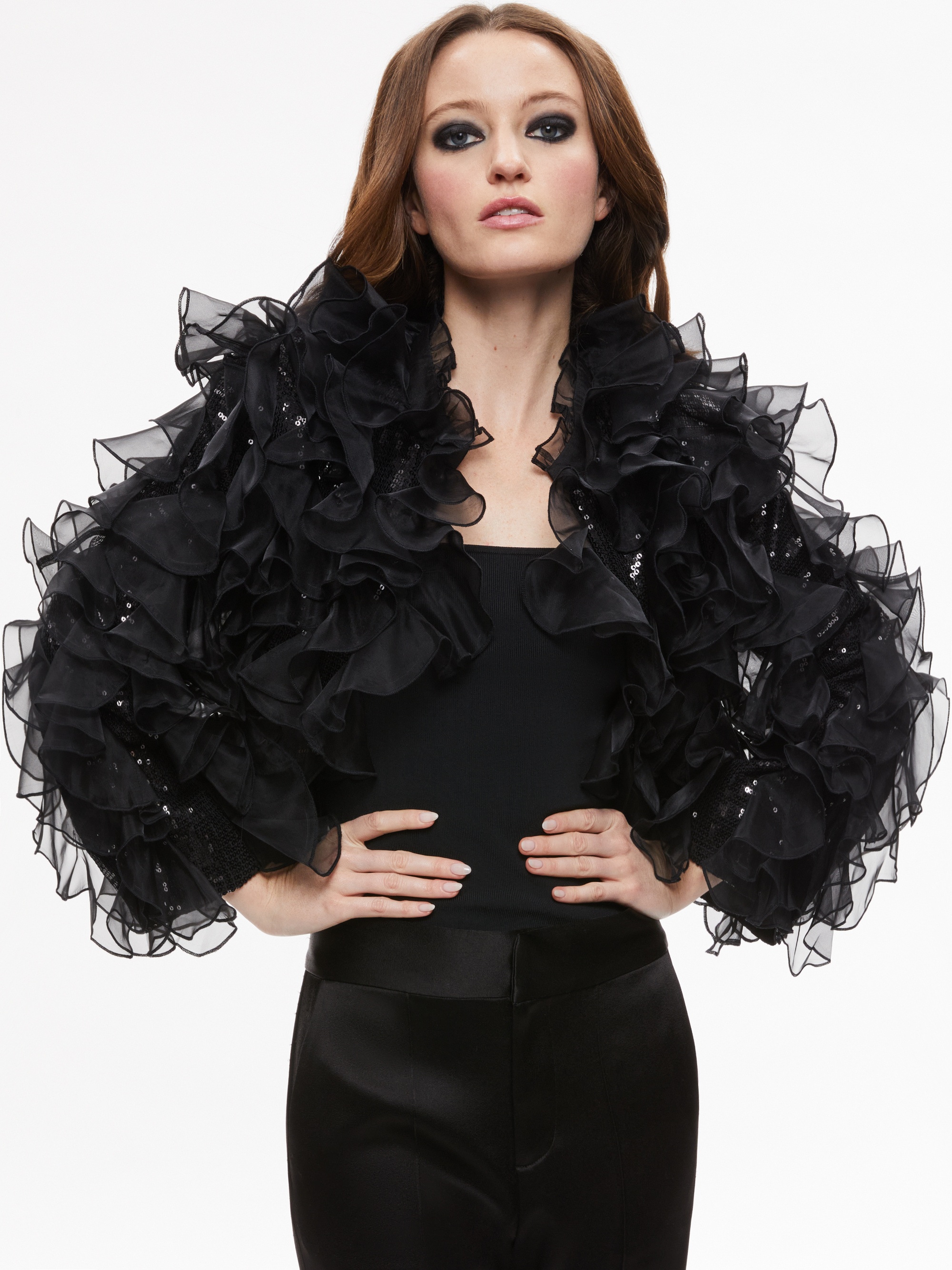 BRITTON RUFFLED CROPPED JACKET - 2