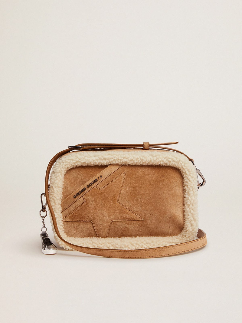 Star Bag made of suede leather with shearling edging 1