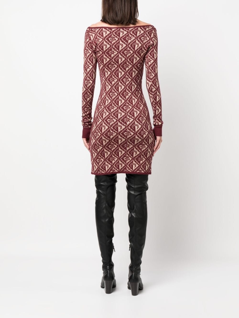 Moon Diamant-jacquard minidress - 4
