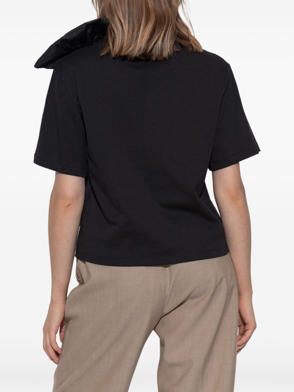 bow-detail cotton top - 4