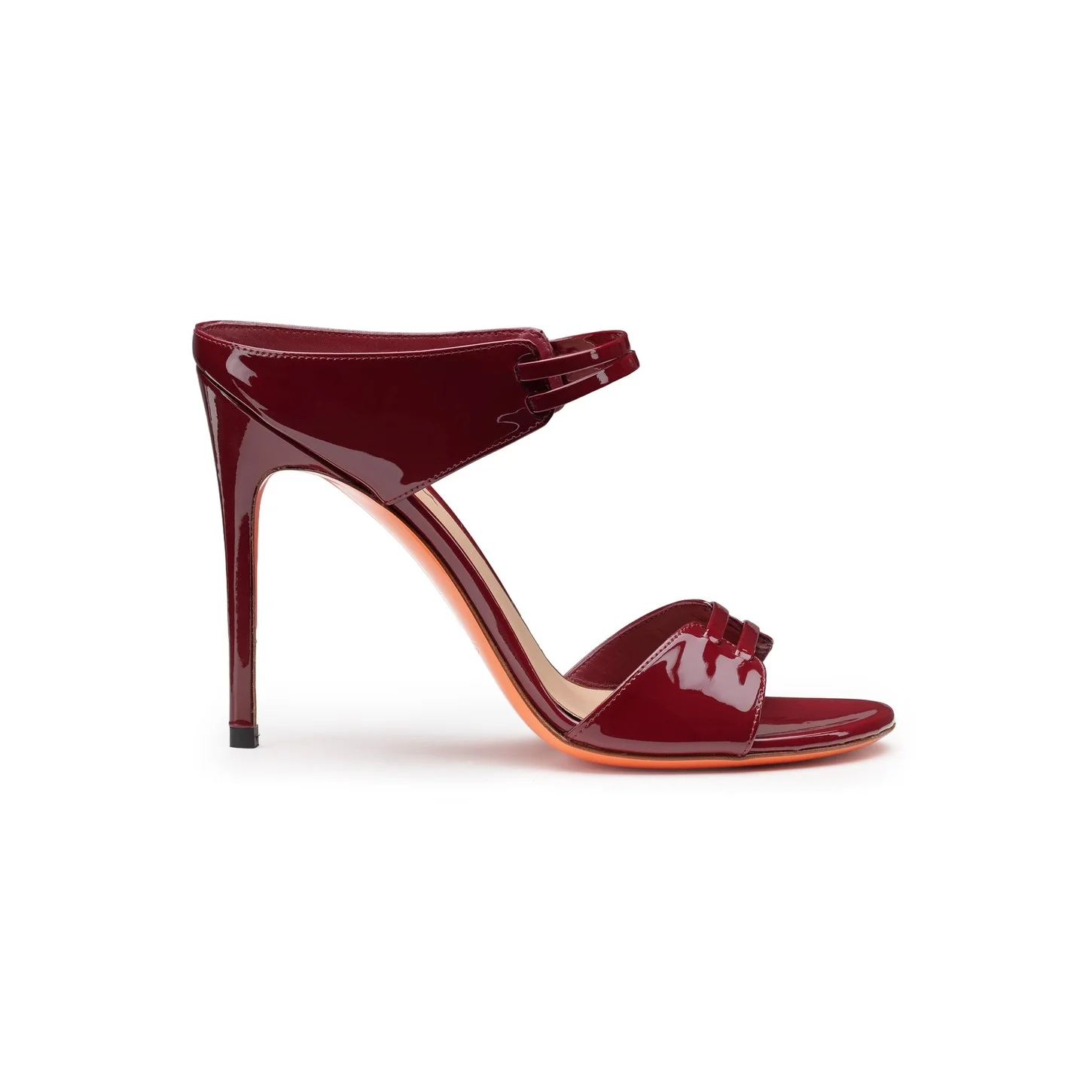 Women's red patent leather high-heel sandal - 1