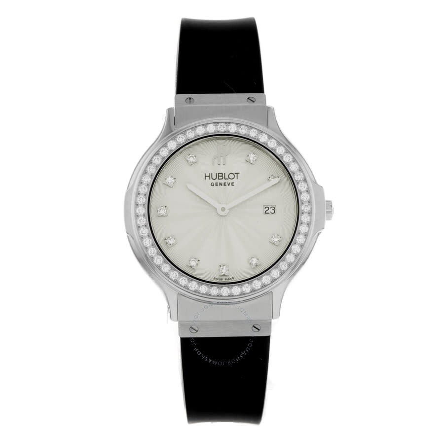 Pre-owned Hublot Classic Fusion Quartz Diamond Grey Dial Men's Watch 1405.1 - 2