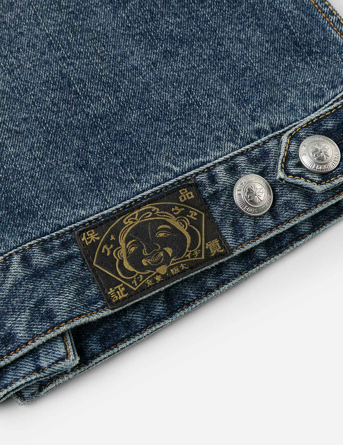 Brocade Inserted Daicock Regular Fit Denim Jacket - 15