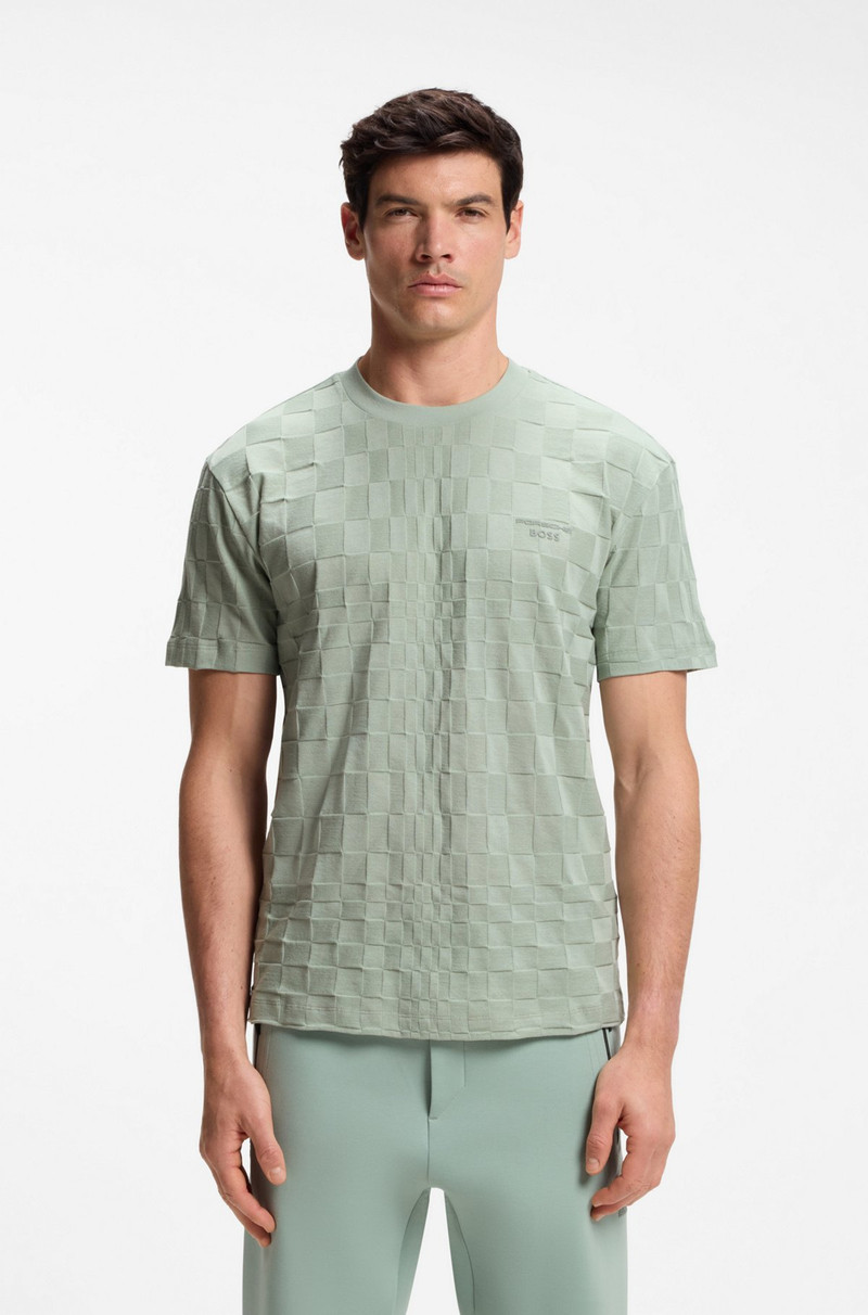 PORSCHE X BOSS RELAXED-FIT T-SHIRT IN COTTON JACQUARD 2